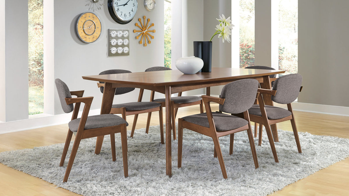 Malone 7-piece Rectangular Dining Set with Arm Chairs Dark Walnut
