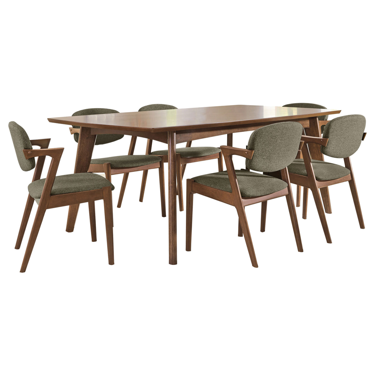 Malone 7-piece Rectangular Dining Set with Arm Chairs Dark Walnut