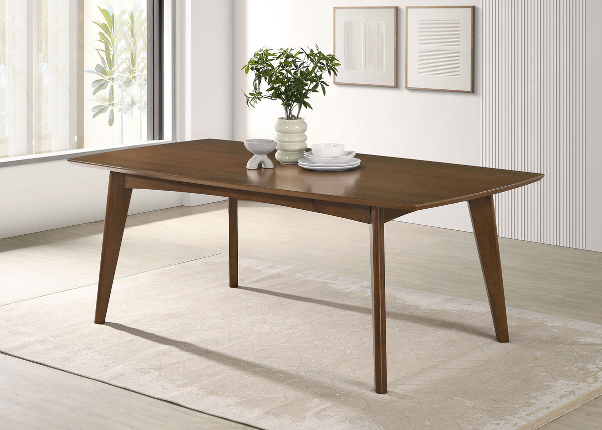 Malone 78-inch Rectangular Mid-Century Dining Table Dark Walnut