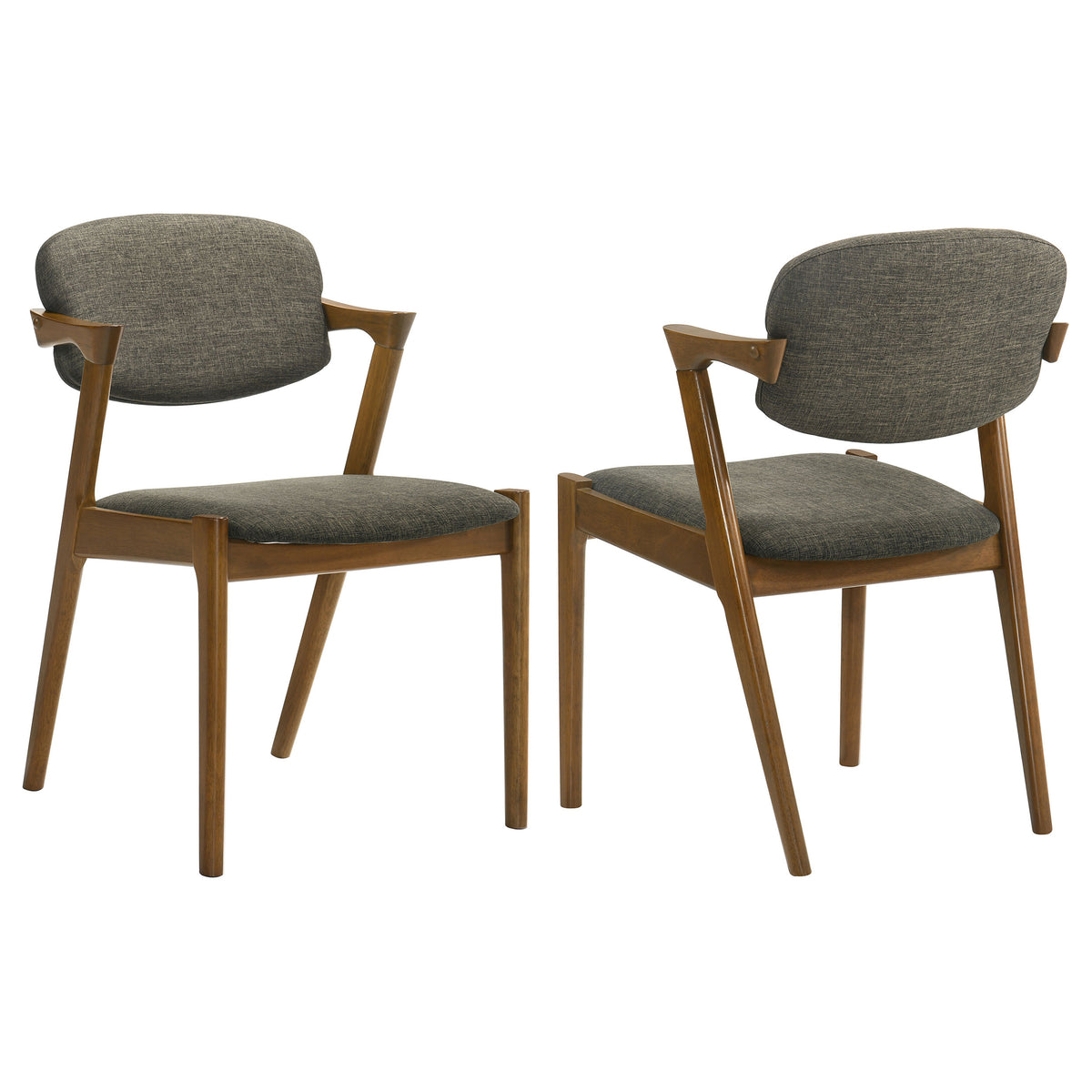 Malone Padded Z-Frame Dining Arm Chairs (Set of 2) Dark Walnut and Brown
