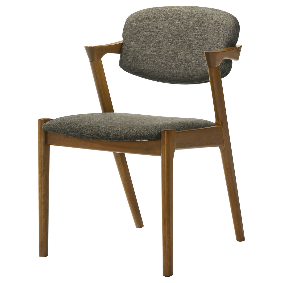 Malone Padded Z-Frame Dining Arm Chairs (Set of 2) Dark Walnut and Brown