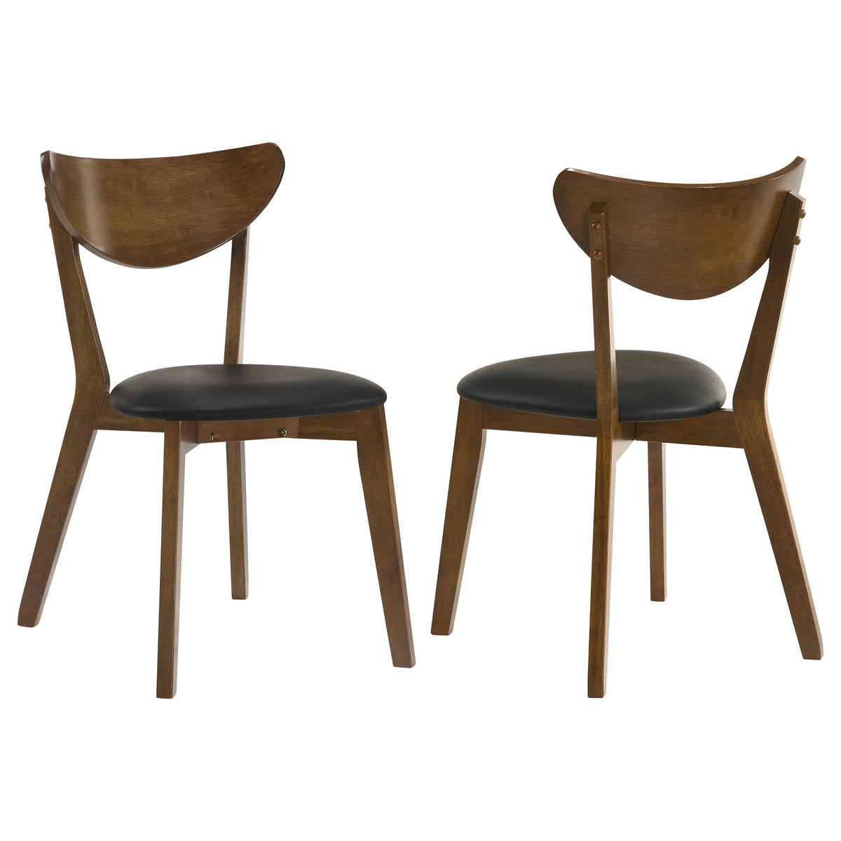 Jedda Curved Back Dining Side Chairs (Set of 2) Dark Walnut and Black
