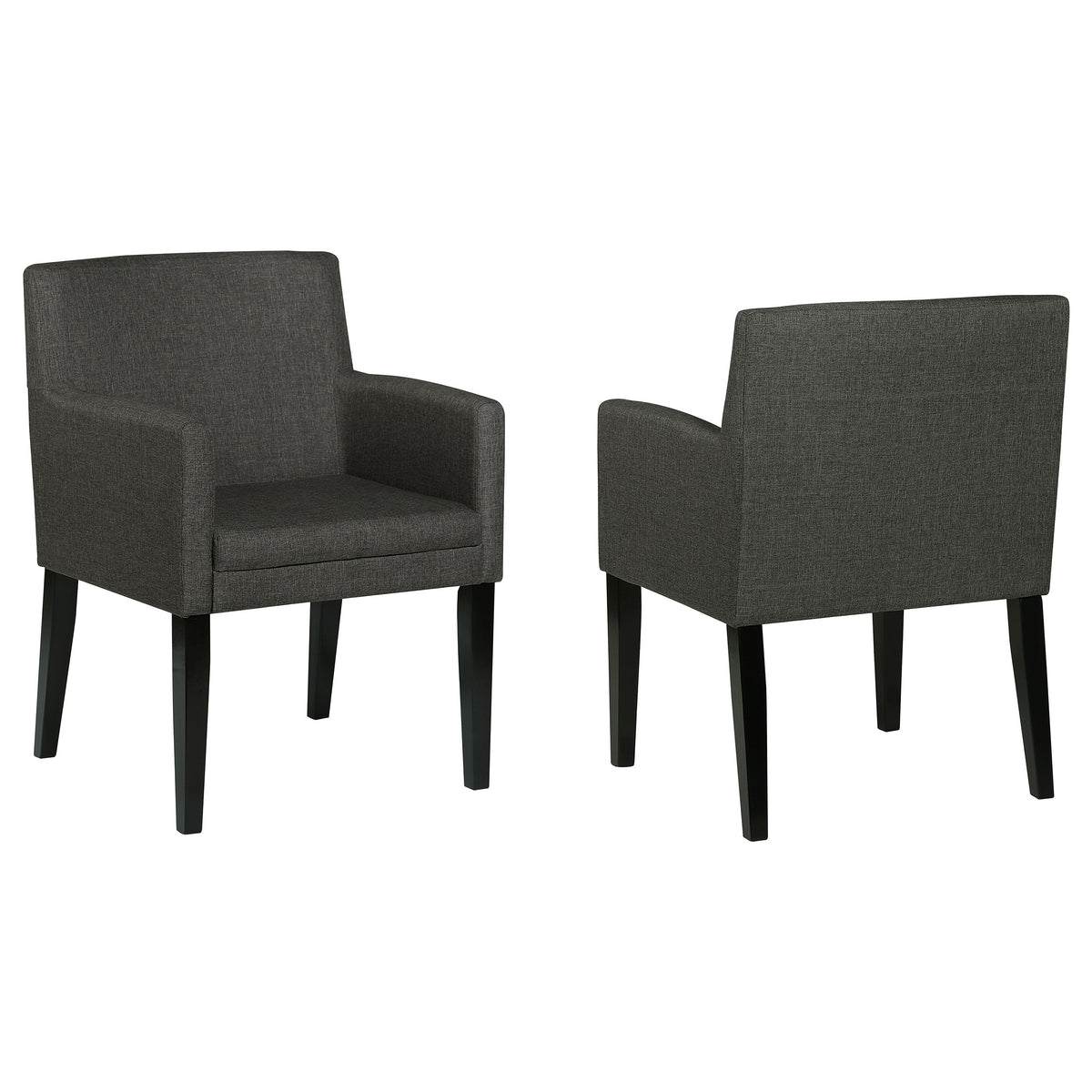 Catherine Upholstered Dining Arm Chairs (Set of 2) Grey and Black
