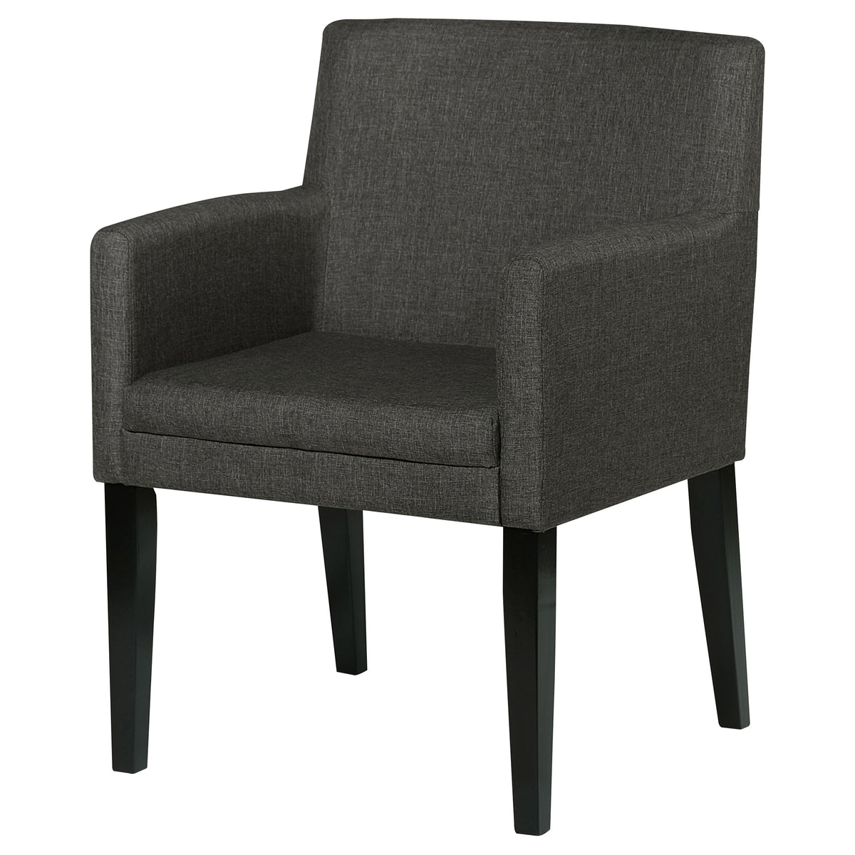 Catherine Upholstered Dining Arm Chairs (Set of 2) Grey and Black