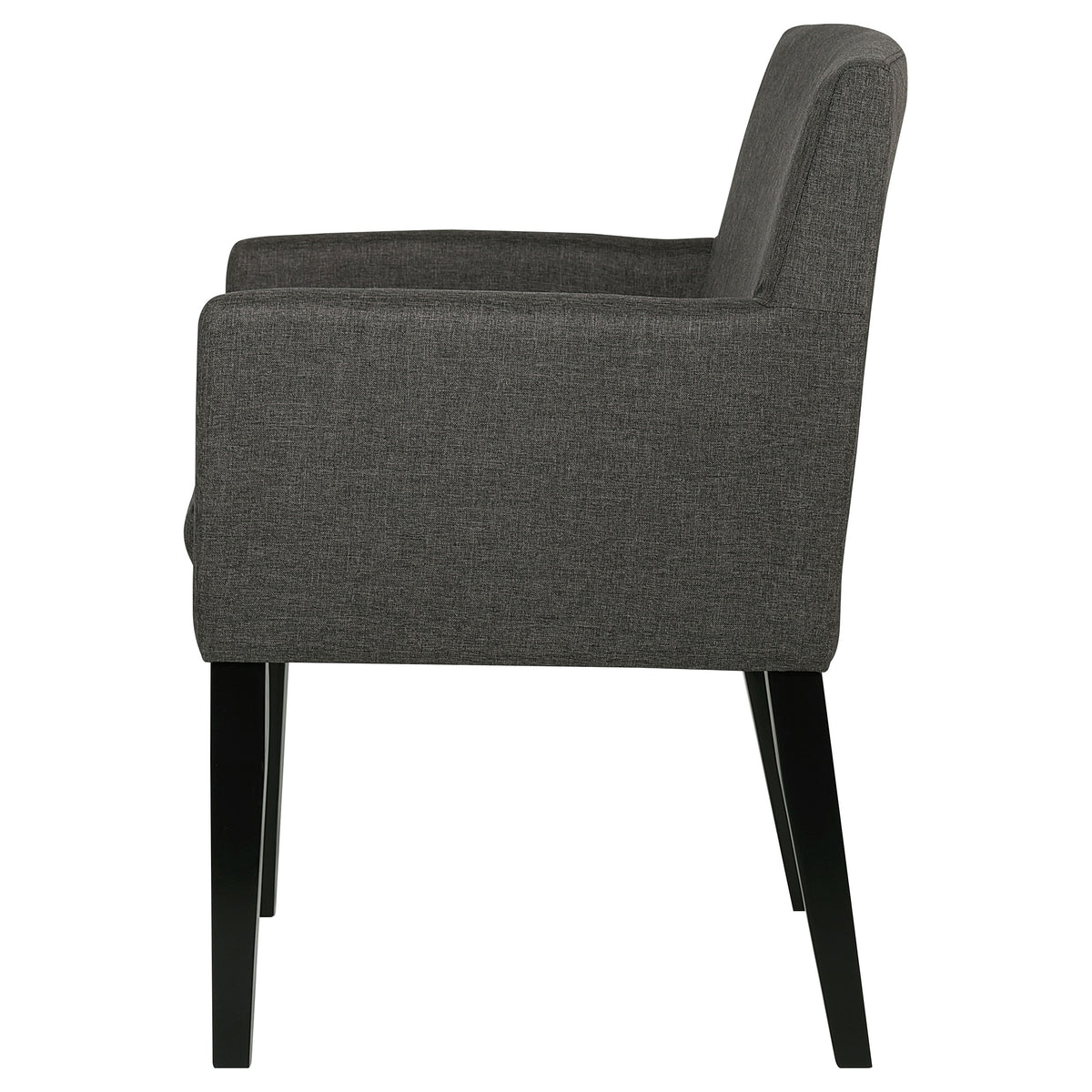 Catherine Upholstered Dining Arm Chairs (Set of 2) Grey and Black