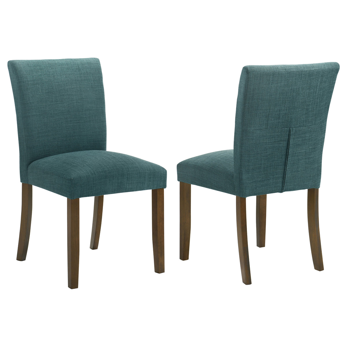 Paxton Upholstered Dining Side Chairs (Set of 2) Teal Blue and Brown