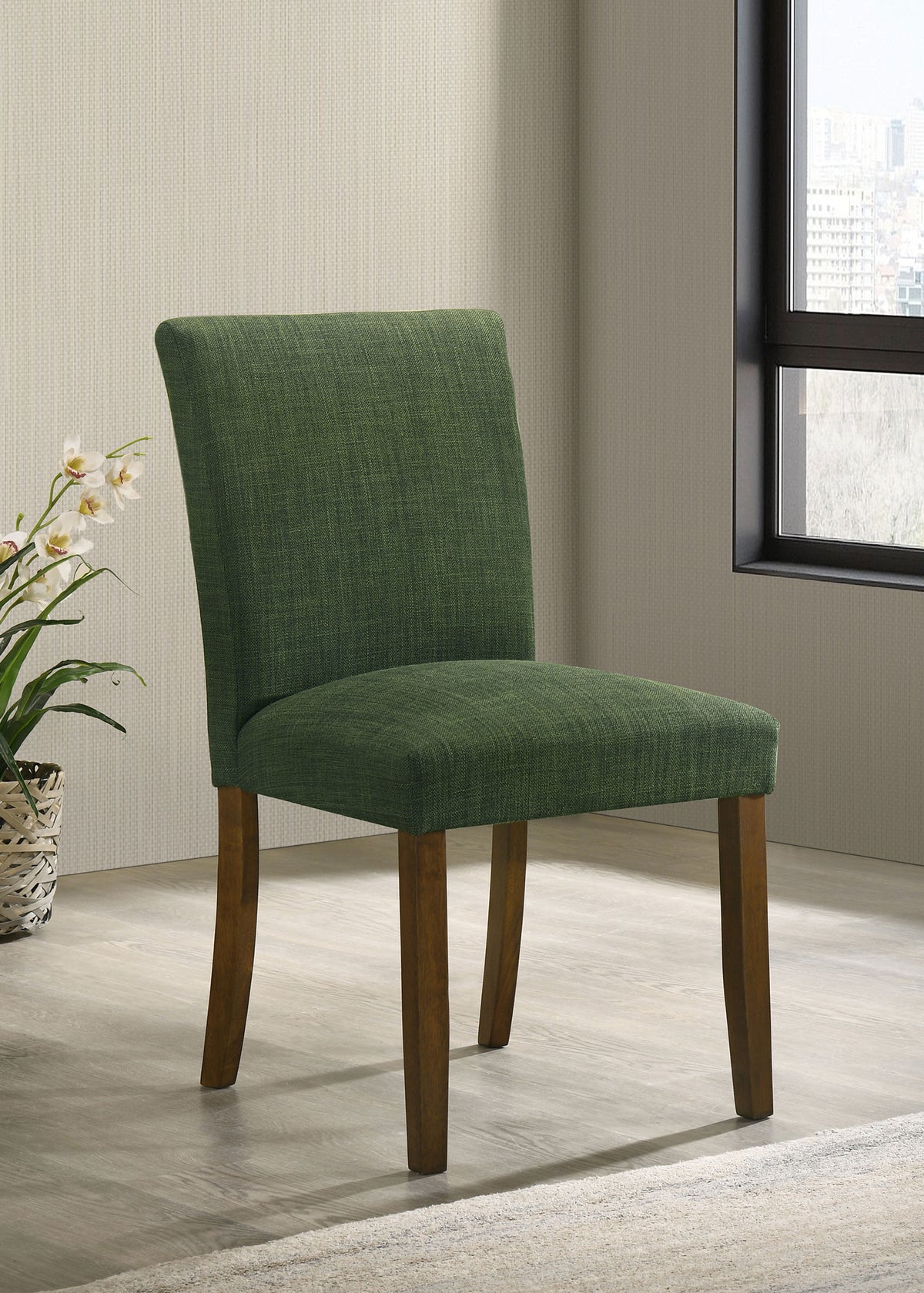 Paxton Upholstered Dining Side Chairs (Set of 2) Green and Brown