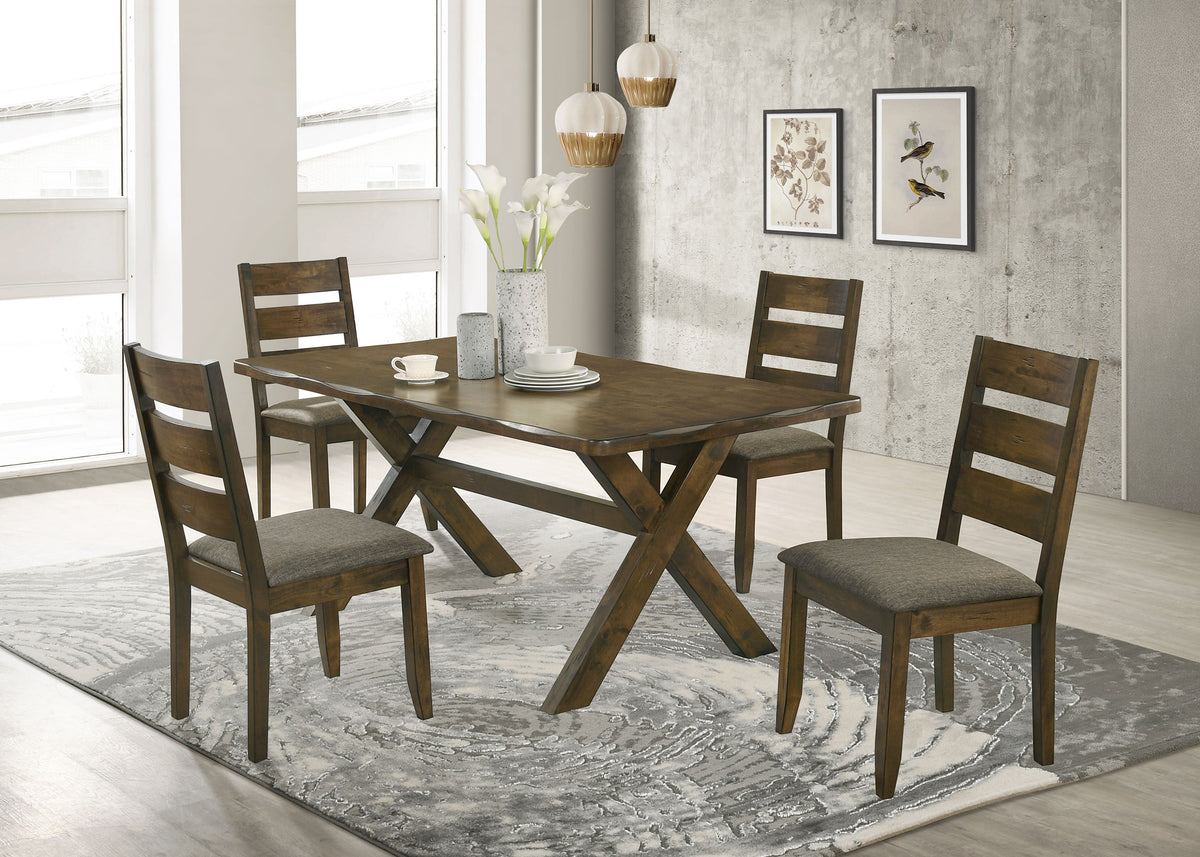 Alston 71-inch Rectangular X-Base Trestle Dining Table Knotty Nutmeg