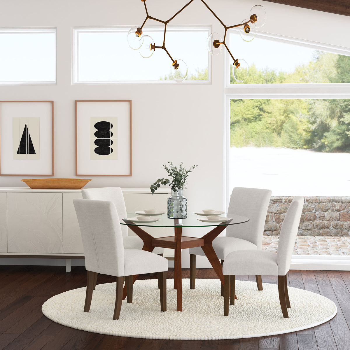 Paxton Upholstered Dining Side Chairs (Set of 2) Beige and Brown