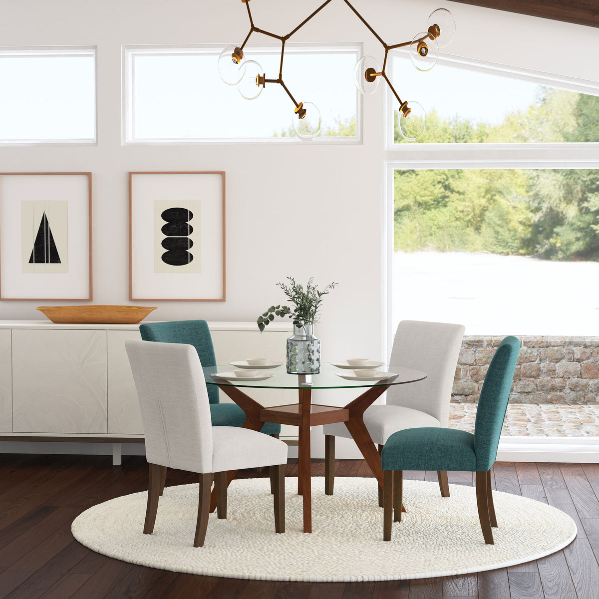 Paxton Upholstered Dining Side Chairs (Set of 2) Beige and Brown