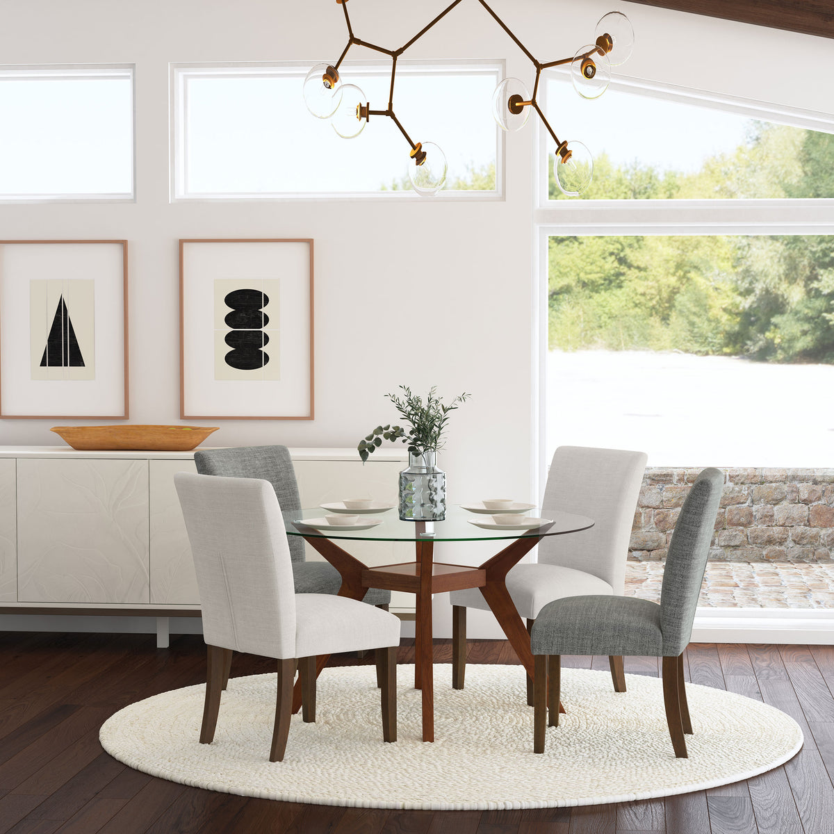 Paxton Upholstered Dining Side Chairs (Set of 2) Beige and Brown