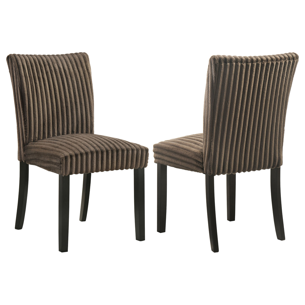 Dermott Corduroy Upholstered Parsons Dining Side Chairs (Set of 2) Chocolate