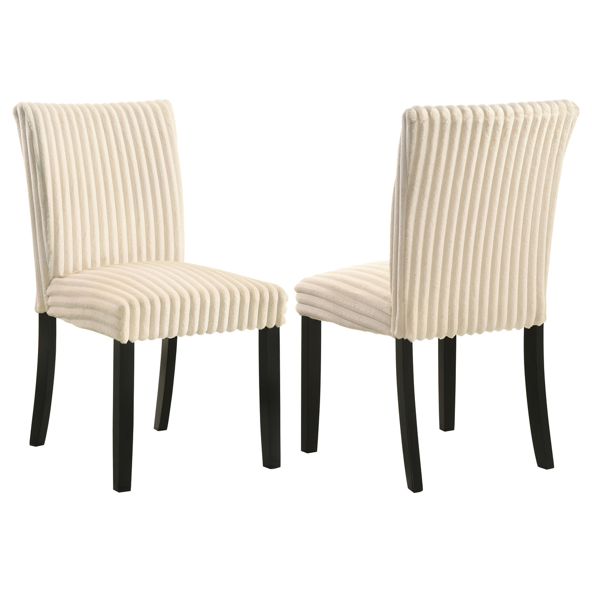 Dermott Corduroy Upholstered Parsons Dining Side Chairs (Set of 2) Cream