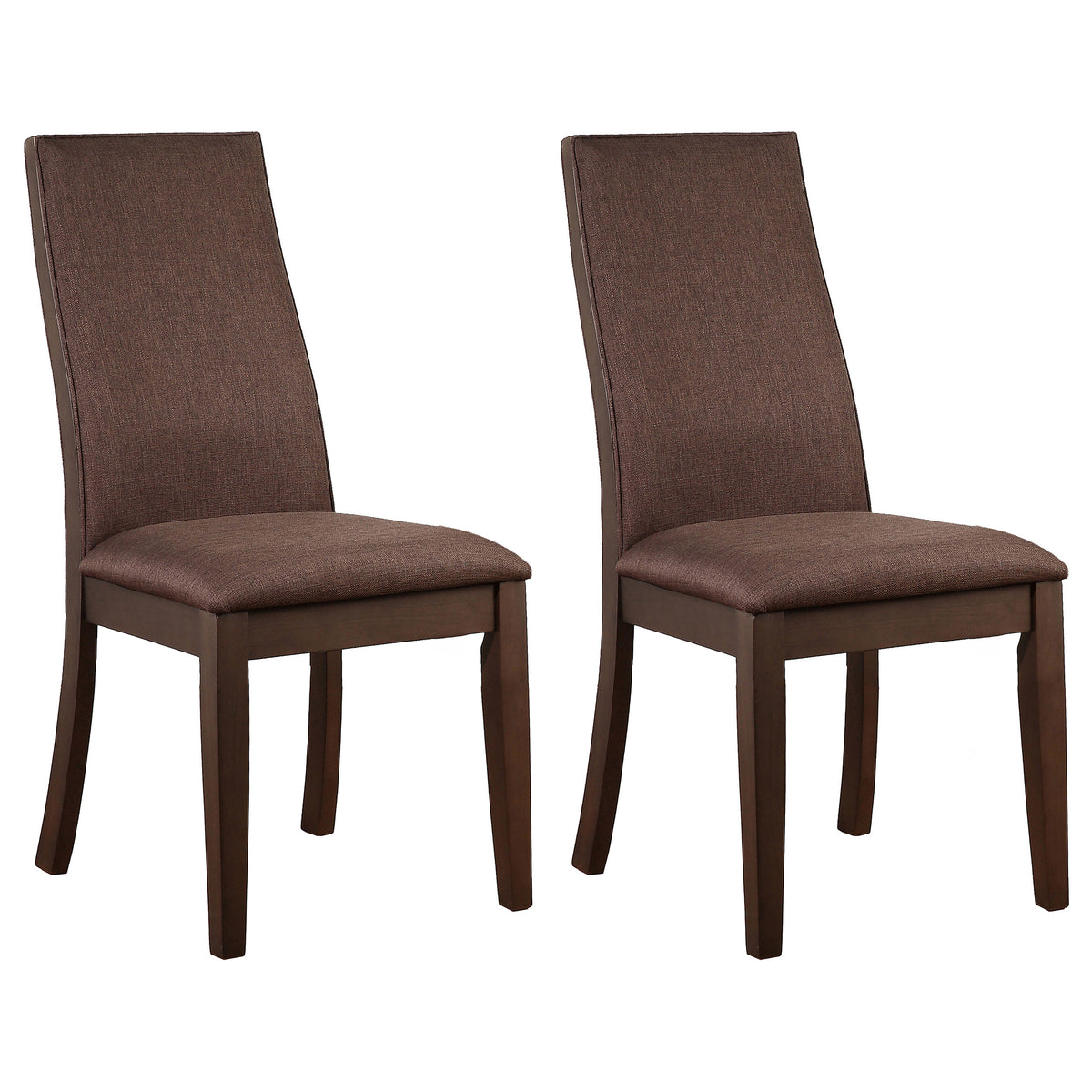 Spring Creek Upholstered High Back Dining Side Chairs (Set of 2) Chocolate and Espresso