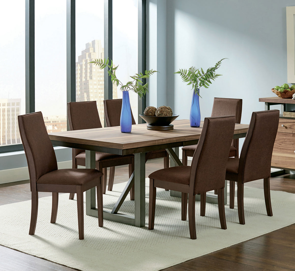 Spring Creek Upholstered High Back Dining Side Chairs (Set of 2) Chocolate and Espresso