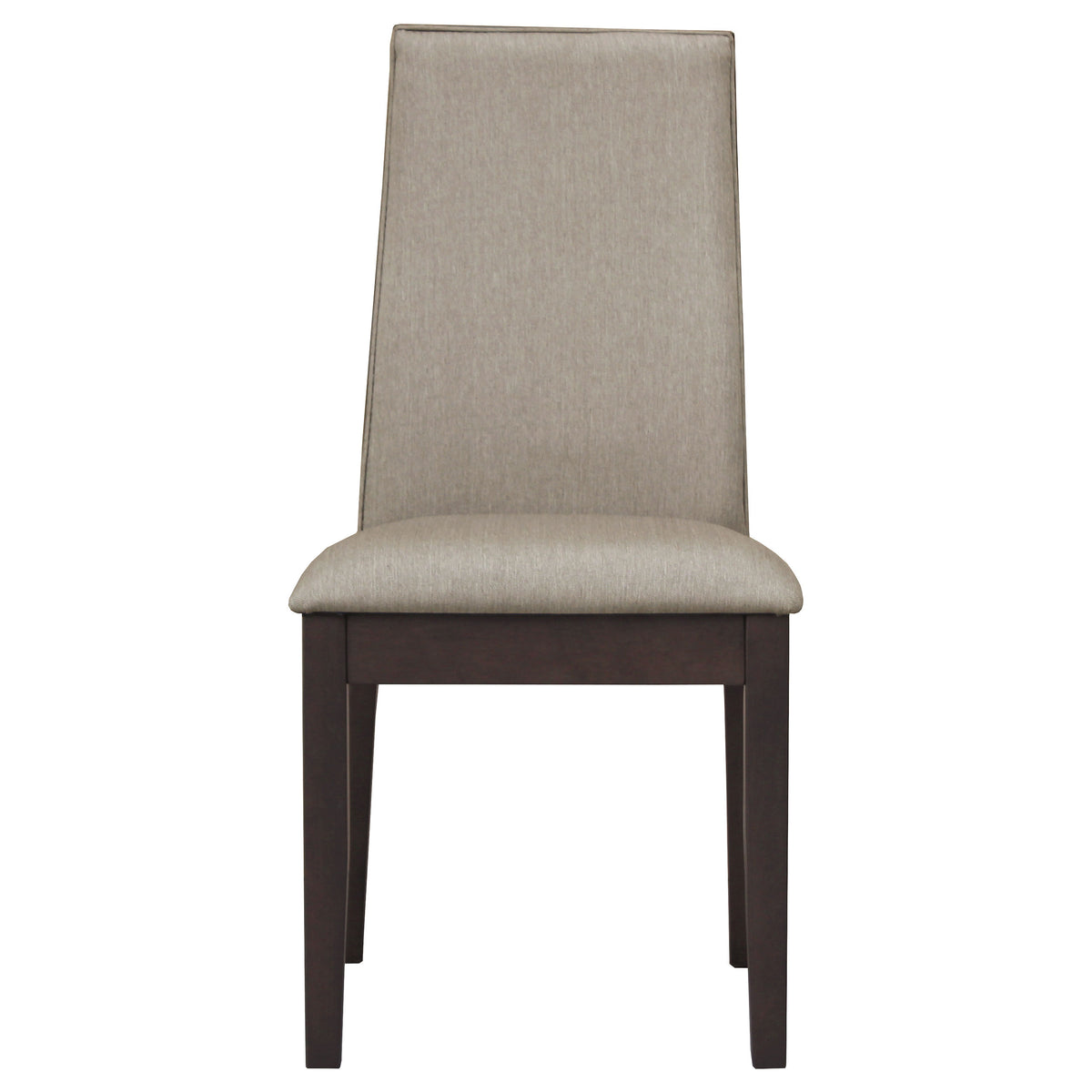 Spring Creek Upholstered High Back Dining Side Chairs (Set of 2) Taupe and Espresso