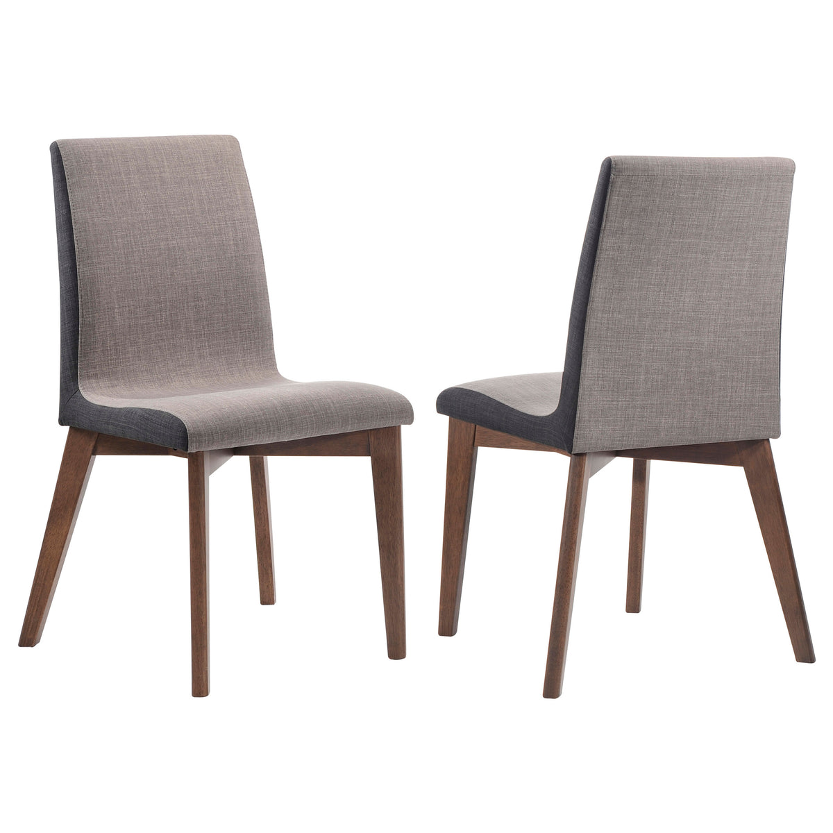Redbridge Upholstered Dining Side Chairs (Set of 2) Grey and Natural Walnut