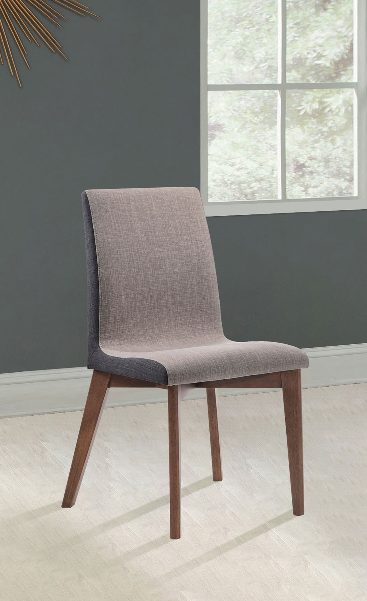 Redbridge Upholstered Dining Side Chairs (Set of 2) Grey and Natural Walnut
