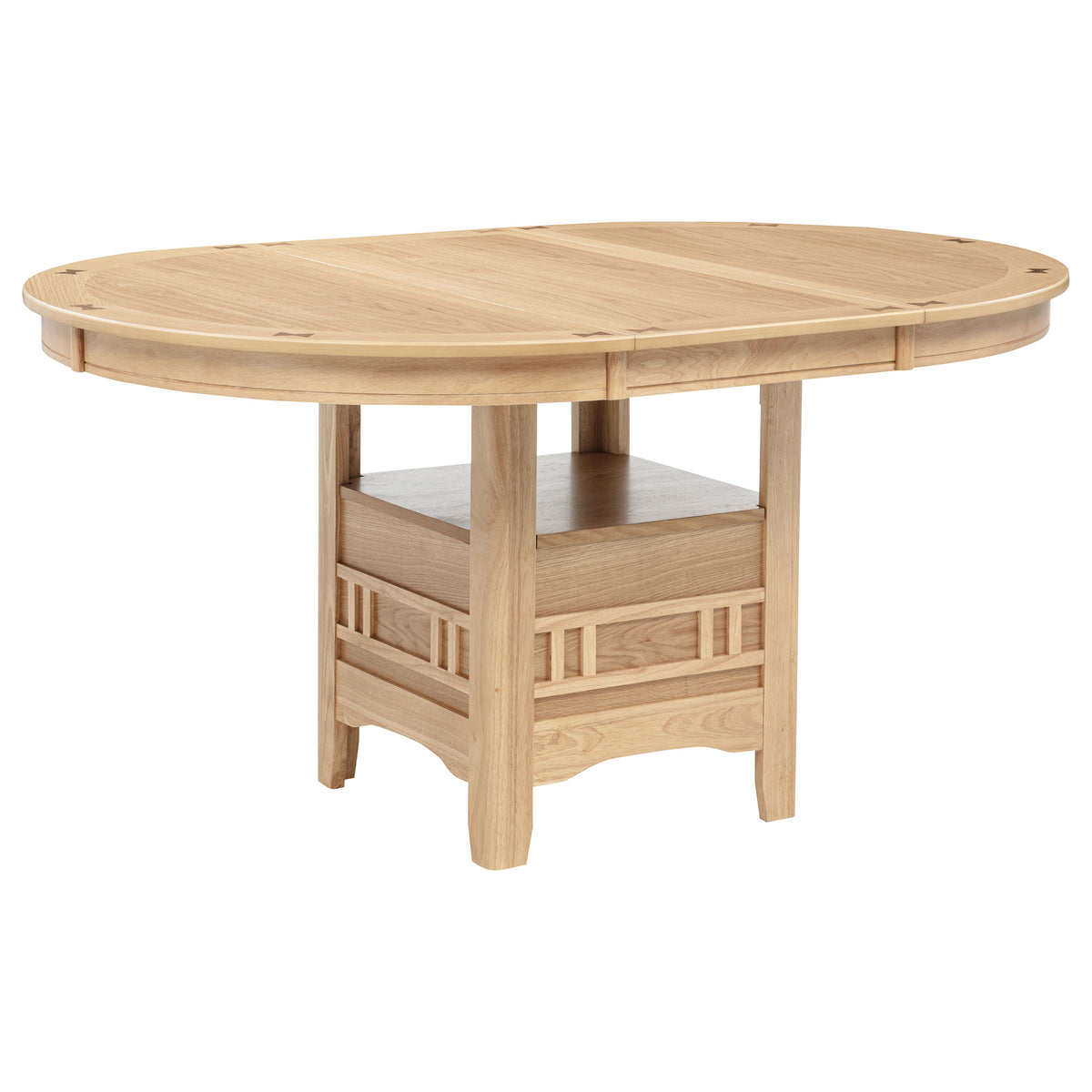 Lavon 5-piece Round to Oval Extension Dining Set Light Oak and Linen