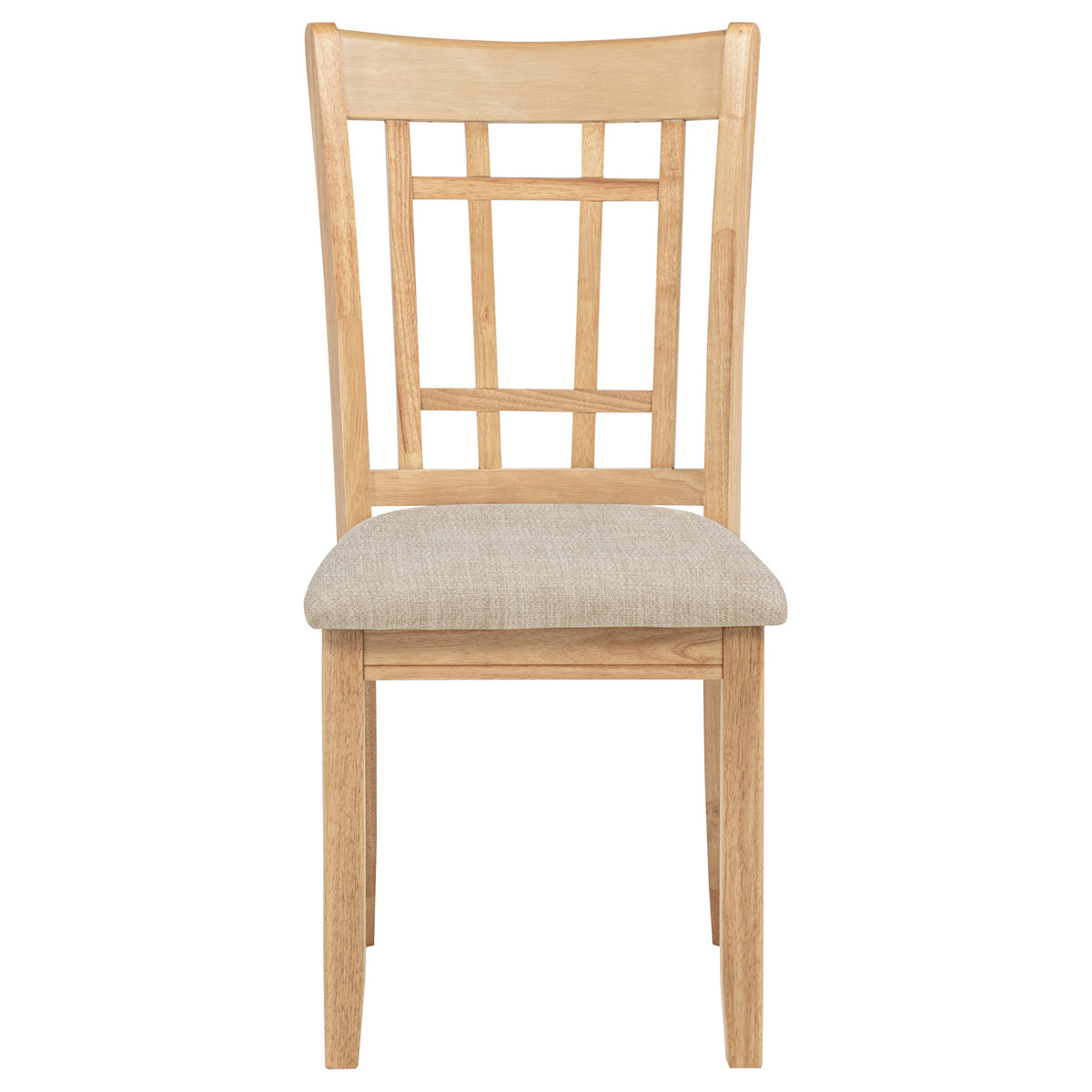 Lavon Grid Back Dining Side Chairs (Set of 2) Linen and Light Oak