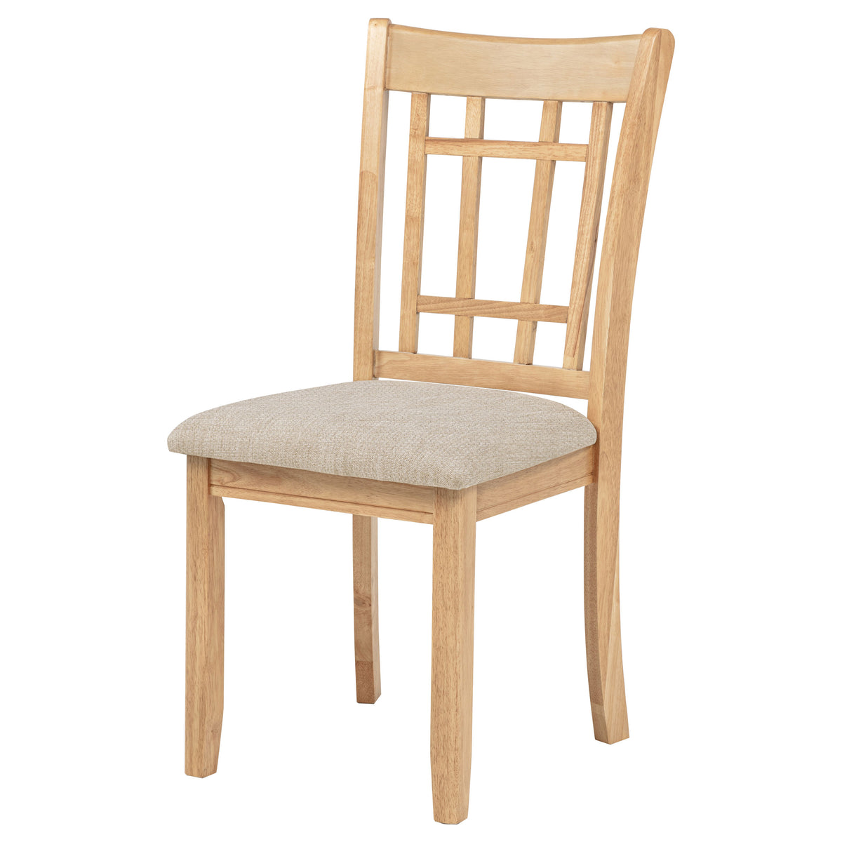 Lavon Grid Back Dining Side Chairs (Set of 2) Linen and Light Oak