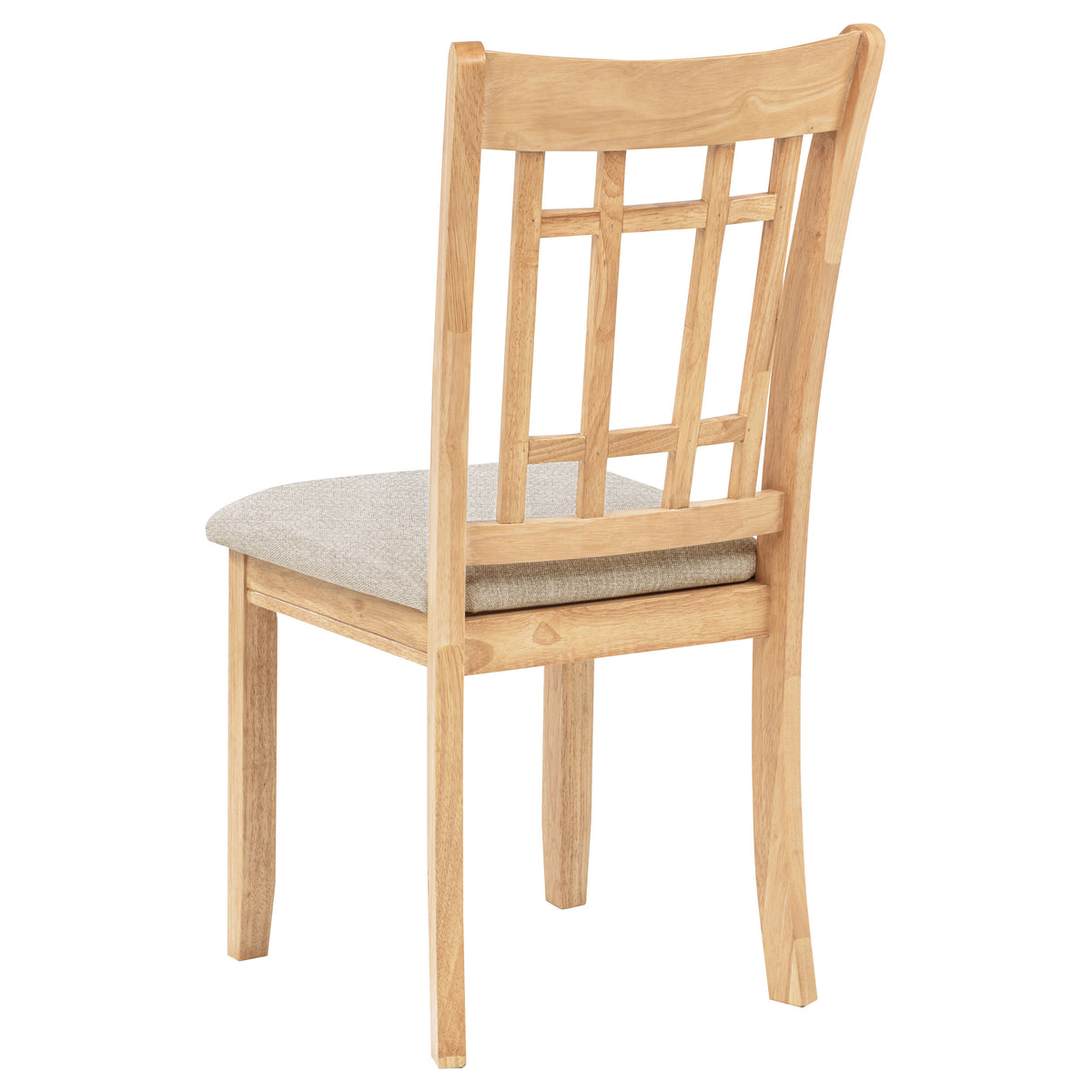 Lavon Grid Back Dining Side Chairs (Set of 2) Linen and Light Oak