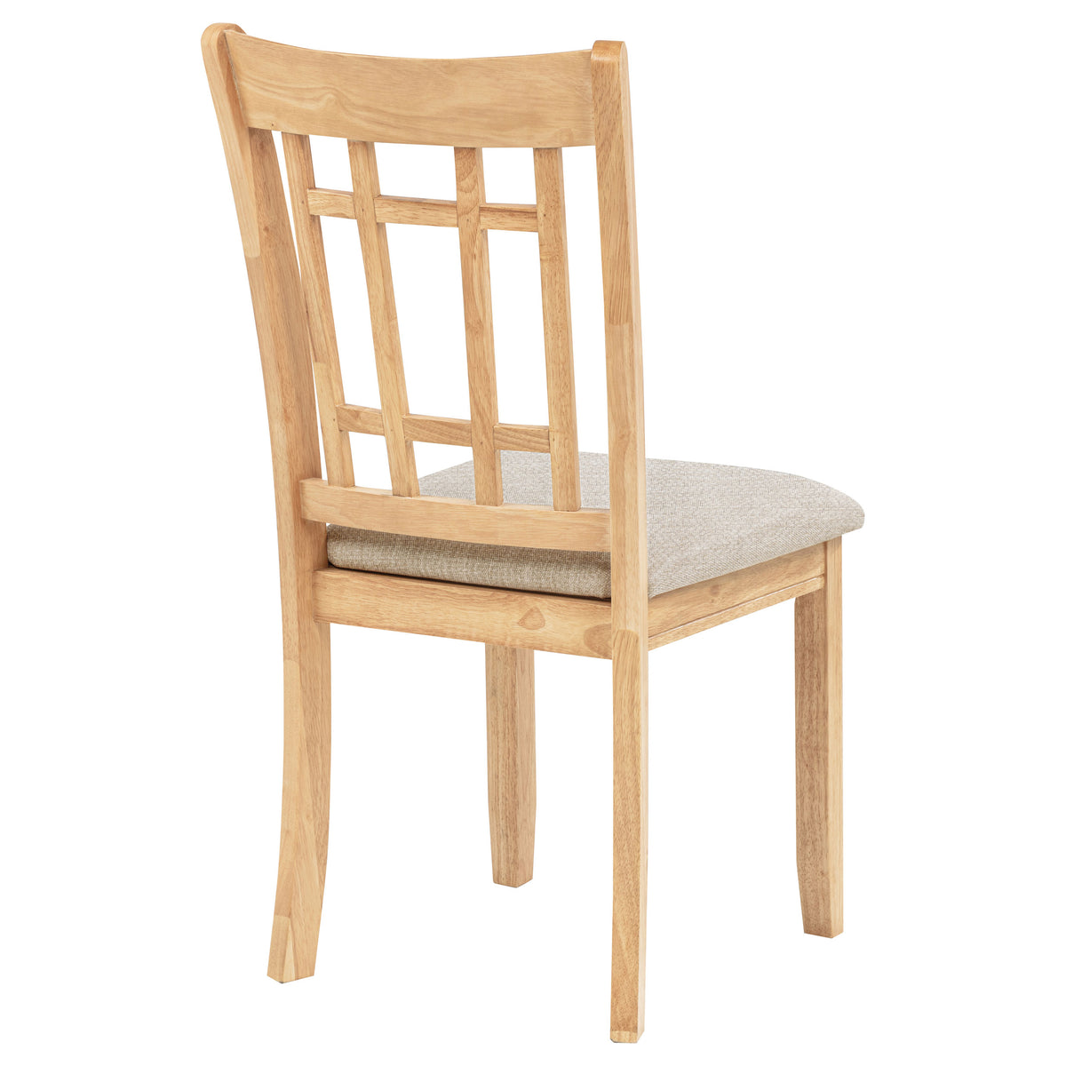 Lavon Grid Back Dining Side Chairs (Set of 2) Linen and Light Oak