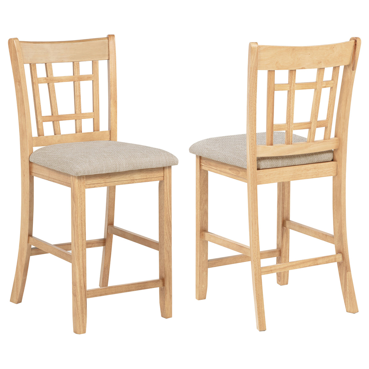 Lavon Lattice Back Counter Height Chairs (Set of 2) Linen and Light Oak