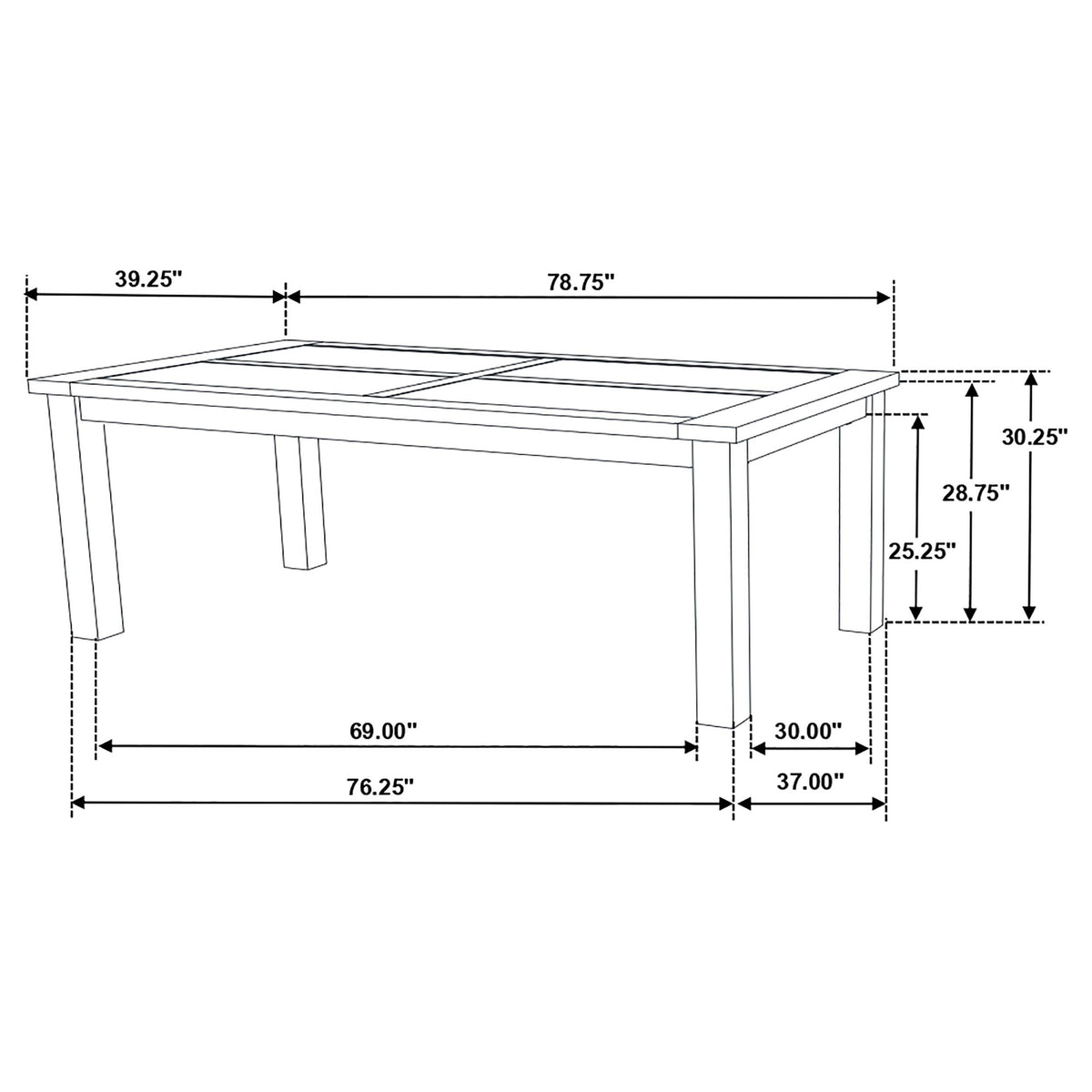 Coleman 79-inch Rectangular Solid Wood Dining Table Rustic Golden Brown
