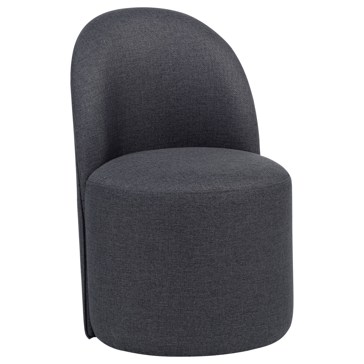 Aubrey Upholstered Barrel Dining Side Chairs (Set of 2) Charcoal