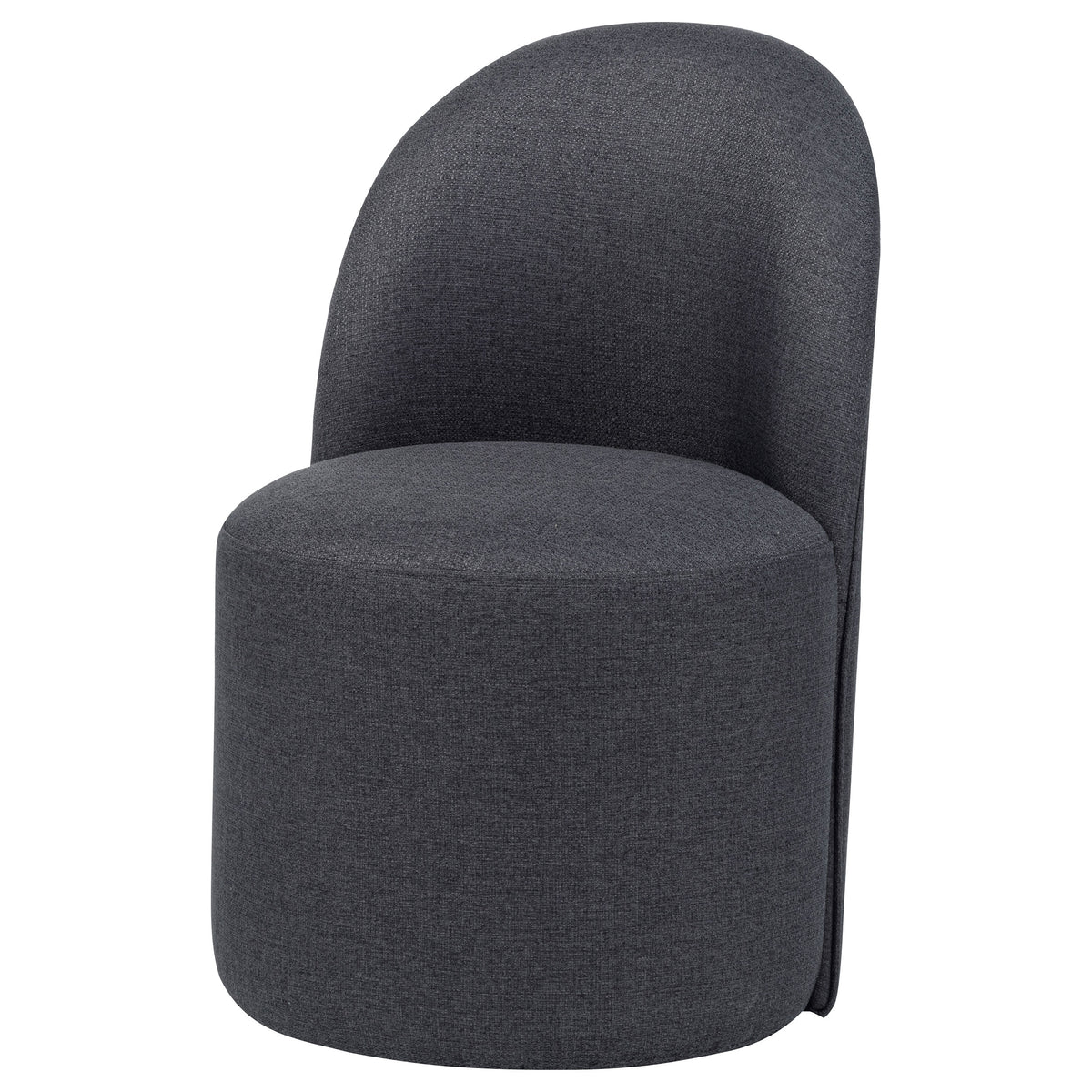 Aubrey Upholstered Barrel Dining Side Chairs (Set of 2) Charcoal