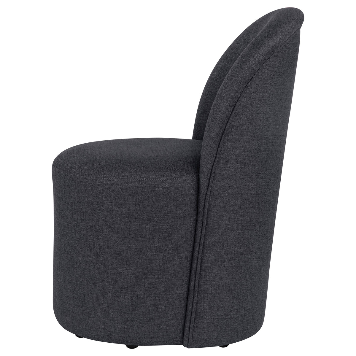 Aubrey Upholstered Barrel Dining Side Chairs (Set of 2) Charcoal
