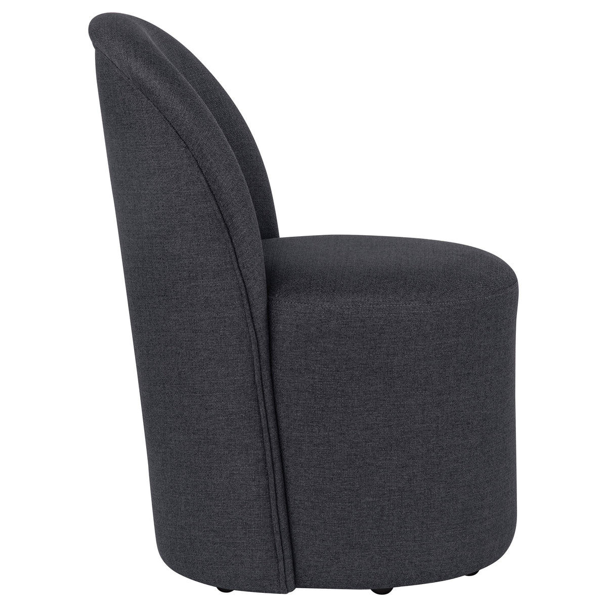 Aubrey Upholstered Barrel Dining Side Chairs (Set of 2) Charcoal