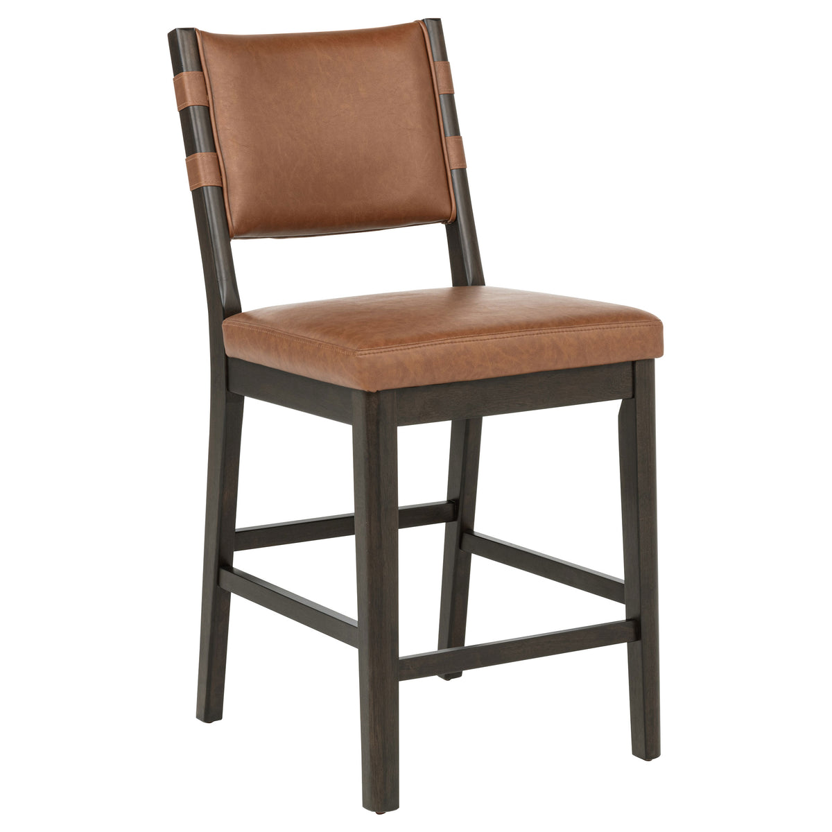 Tegan Faux Leather Upholstered Counter Height Chairs (Set of 2) Cognac