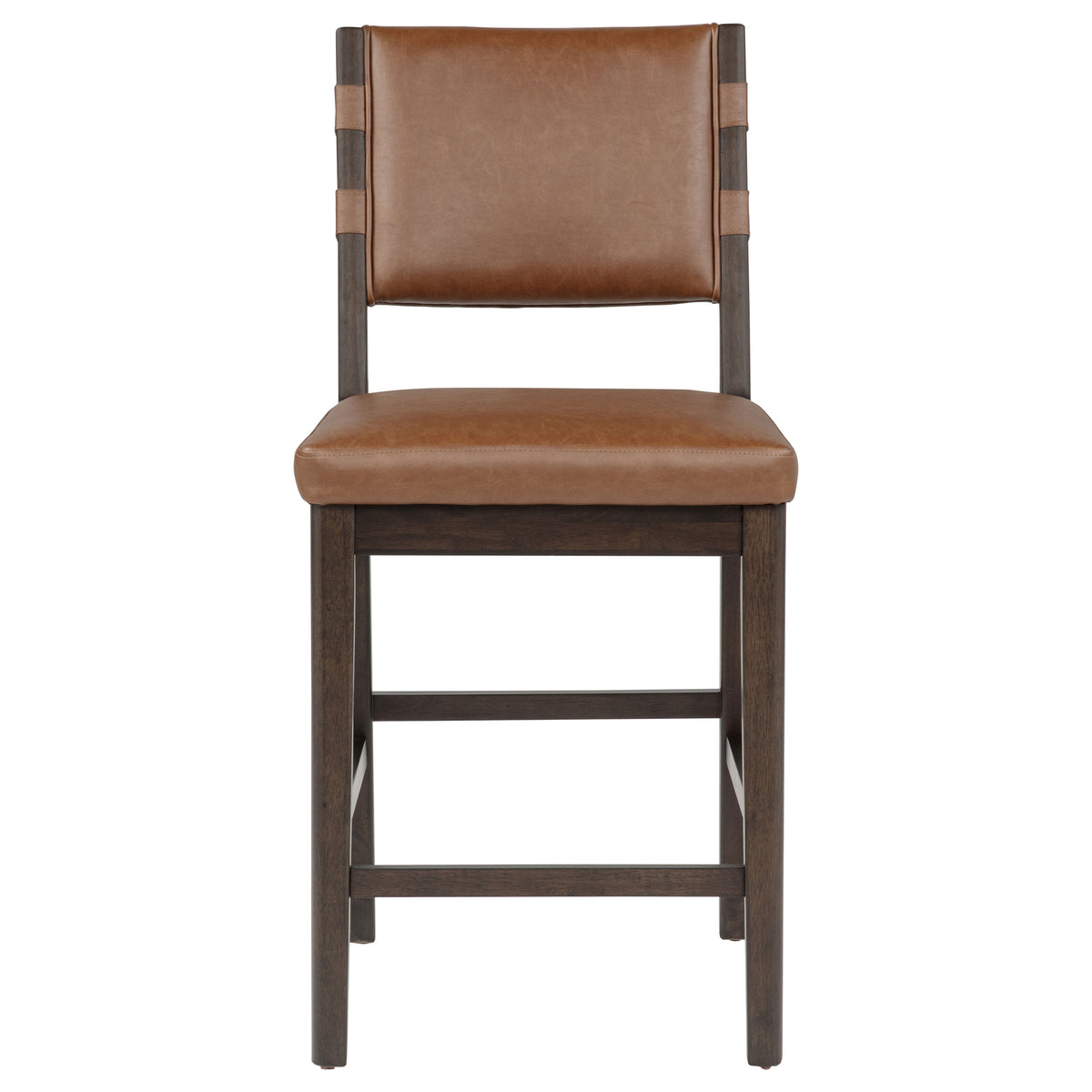Tegan Faux Leather Upholstered Counter Height Chairs (Set of 2) Cognac