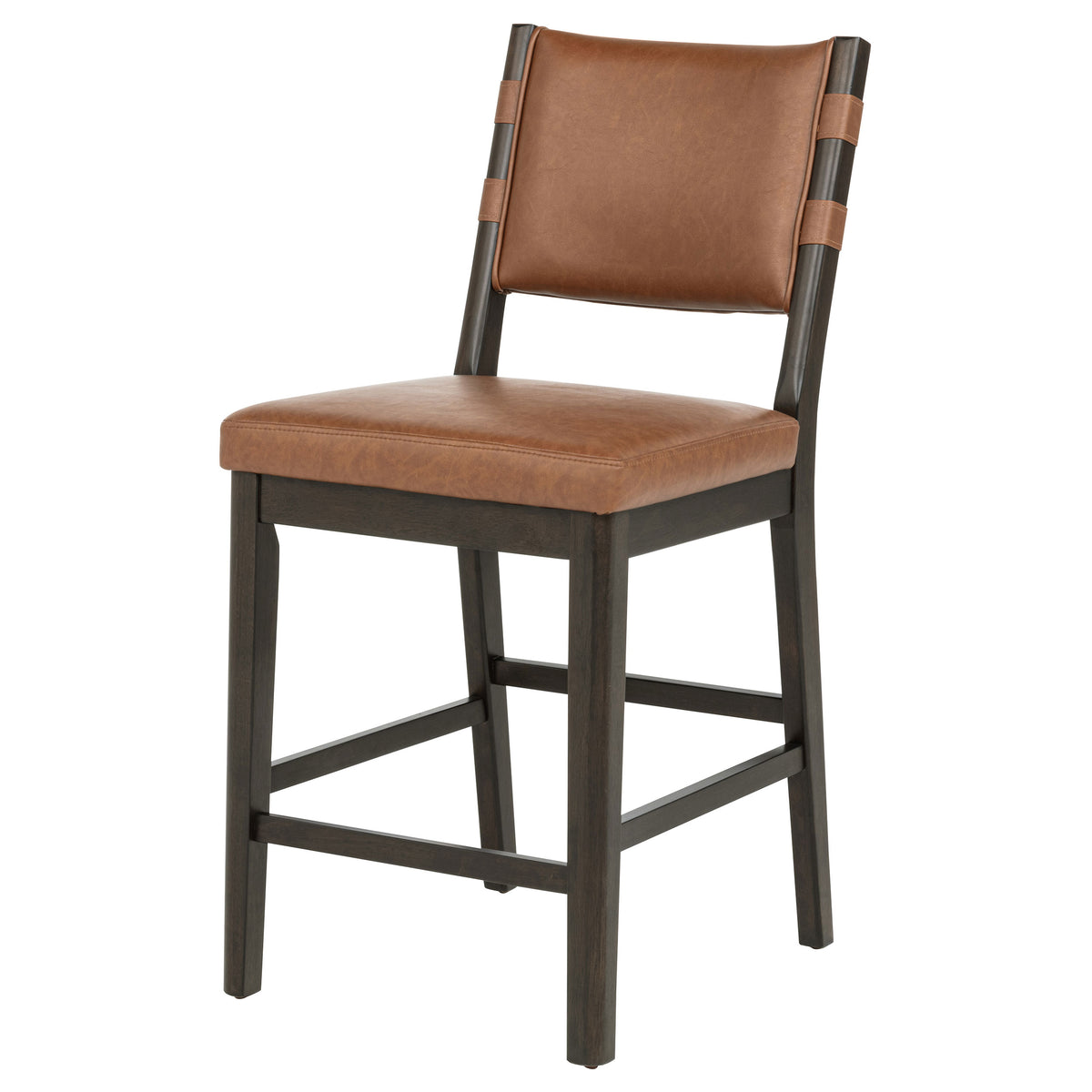 Tegan Faux Leather Upholstered Counter Height Chairs (Set of 2) Cognac