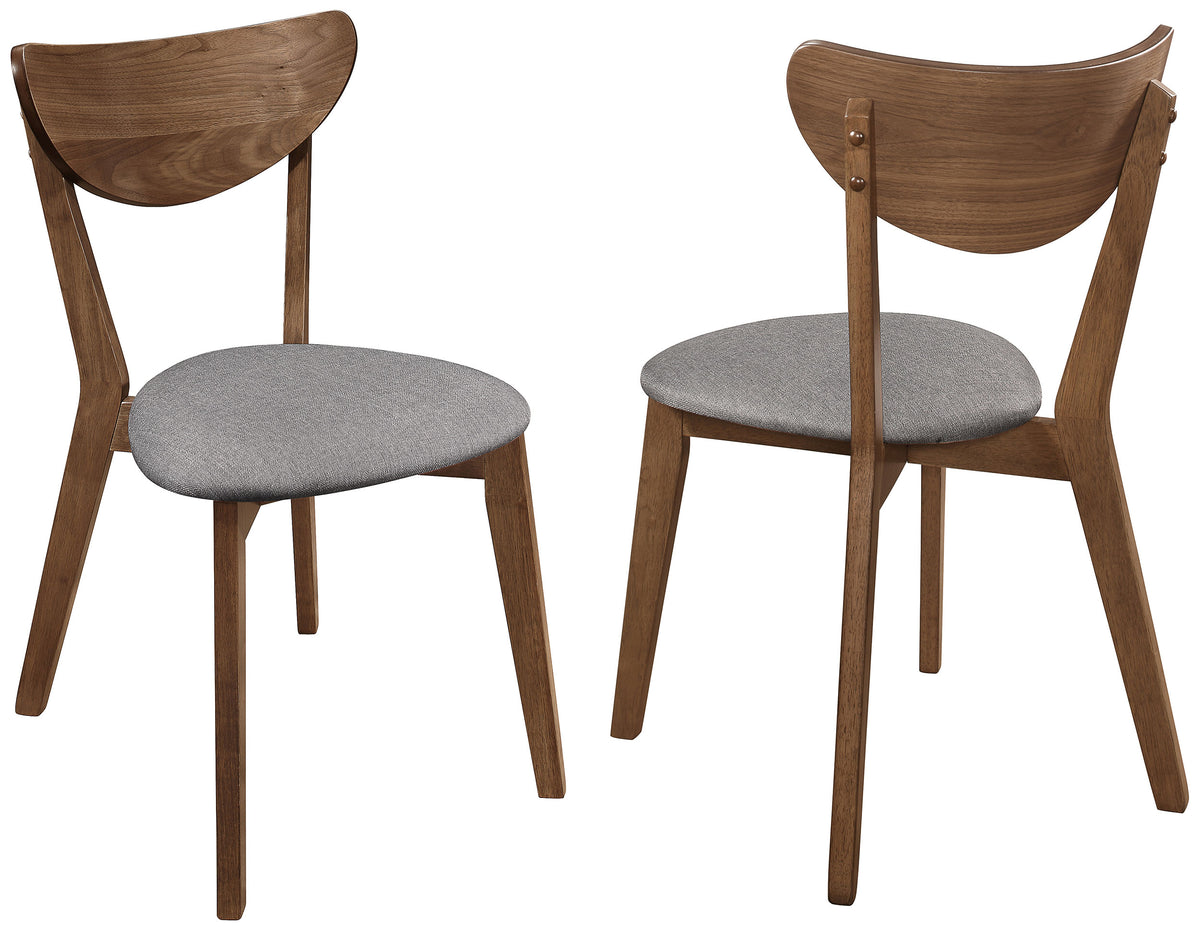 Alfredo Dining Side Chairs (Set of 2) Grey and Natural Walnut