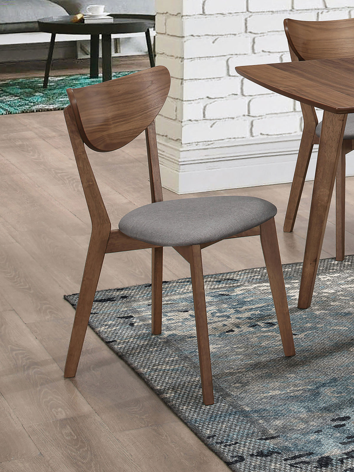 Alfredo Dining Side Chairs (Set of 2) Grey and Natural Walnut