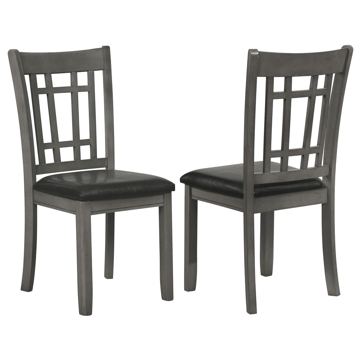 Lavon Wood Dining Side Chairs (Set of 2) Black and Medium Grey