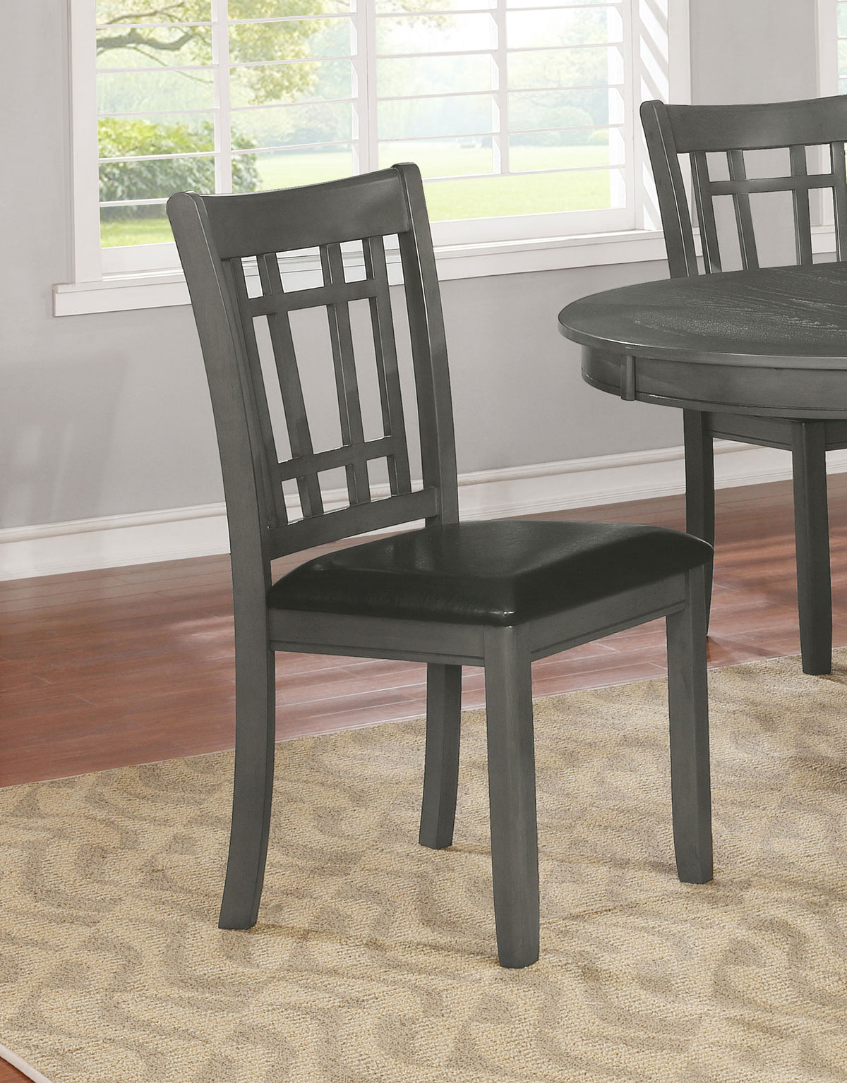 Lavon Wood Dining Side Chairs (Set of 2) Black and Medium Grey