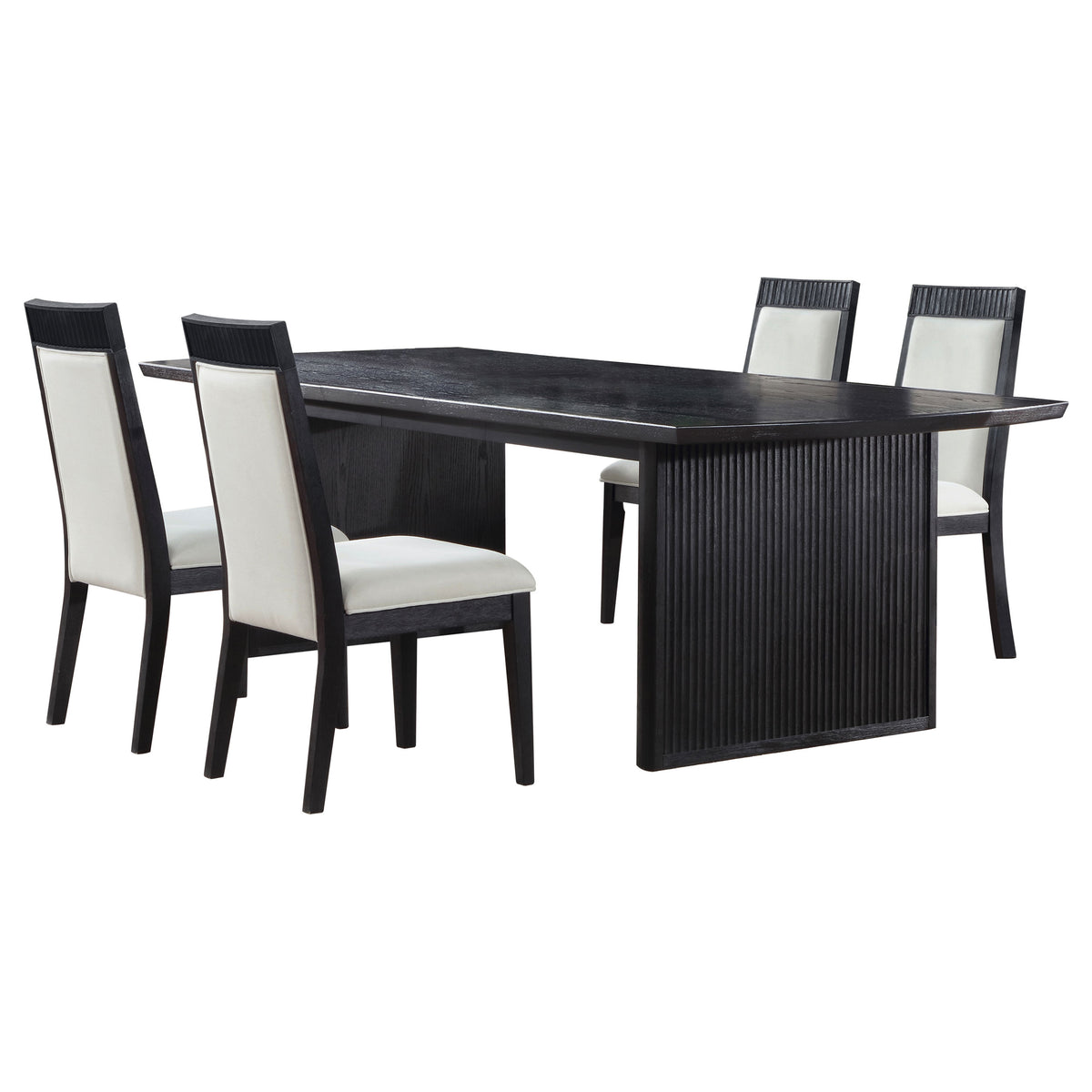 Brookmead 5-piece Rectangular Extension Dining Set Black and Ivory