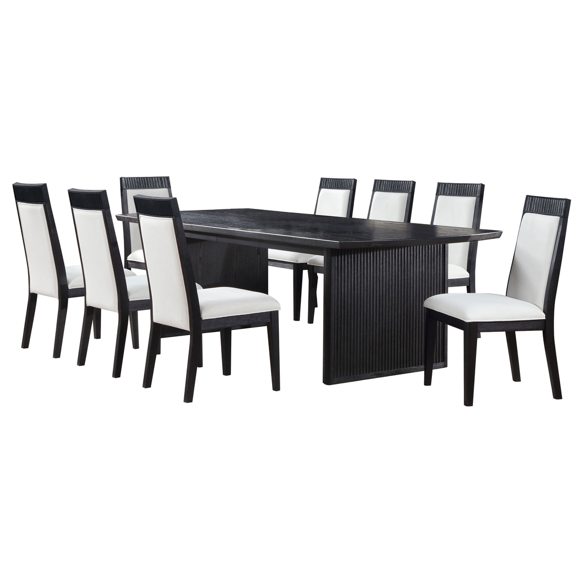 Brookmead 9-piece Rectangular Extension Dining Set Black and Ivory