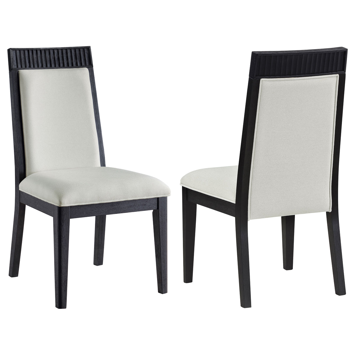 Brookmead Upholstered Dining Side Chairs (Set of 2) Ivory and Black