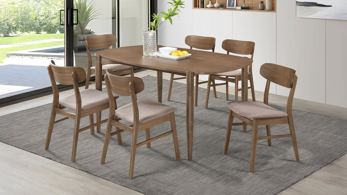Dortch 7-piece Oval Solid Wood Dining Set Walnut