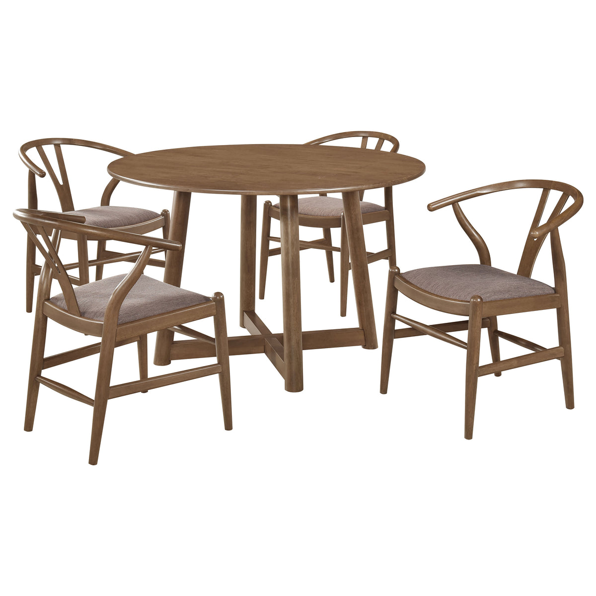 Dinah 5-piece 47-inch Round Dining Set Walnut