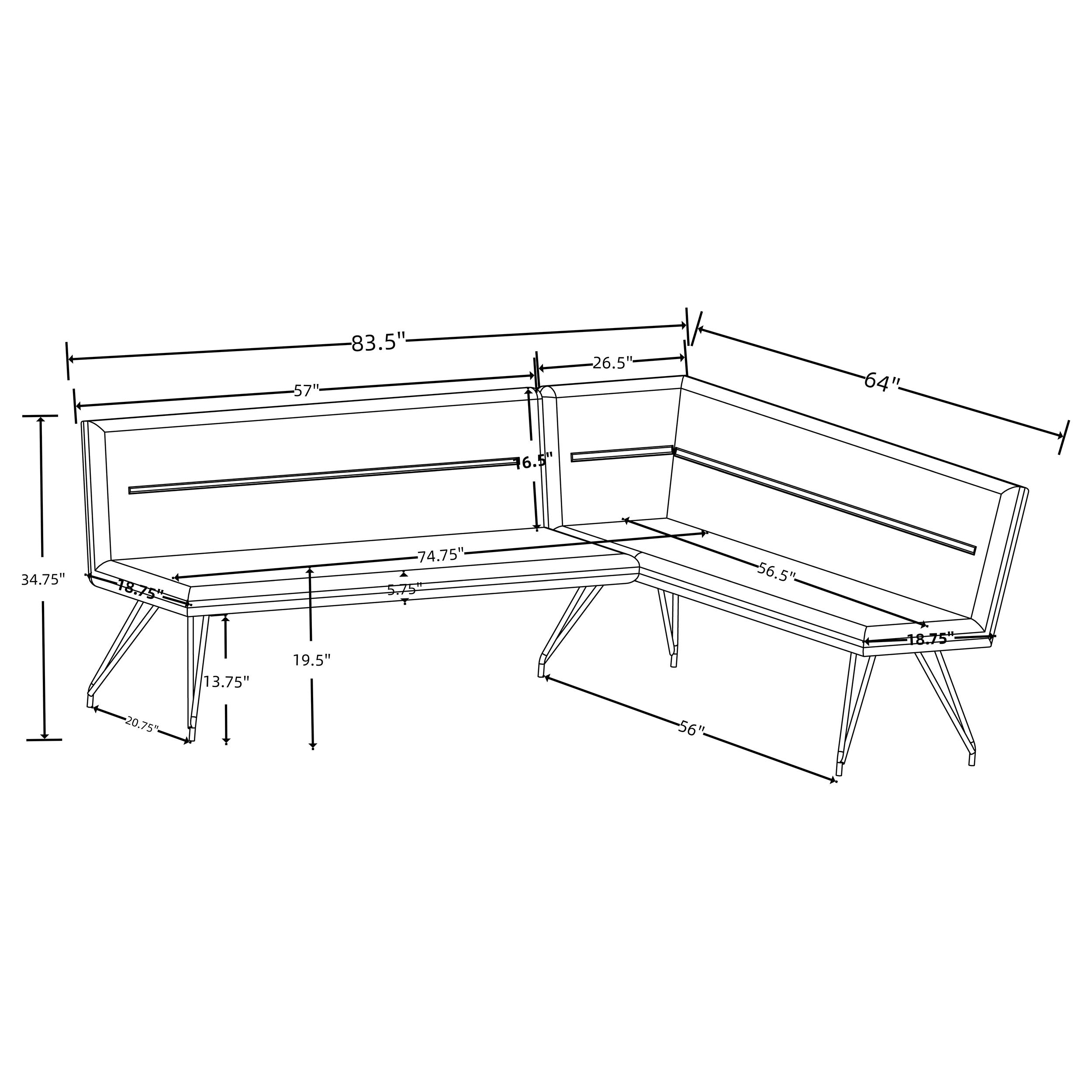 Dodson Dining Nook Bench
