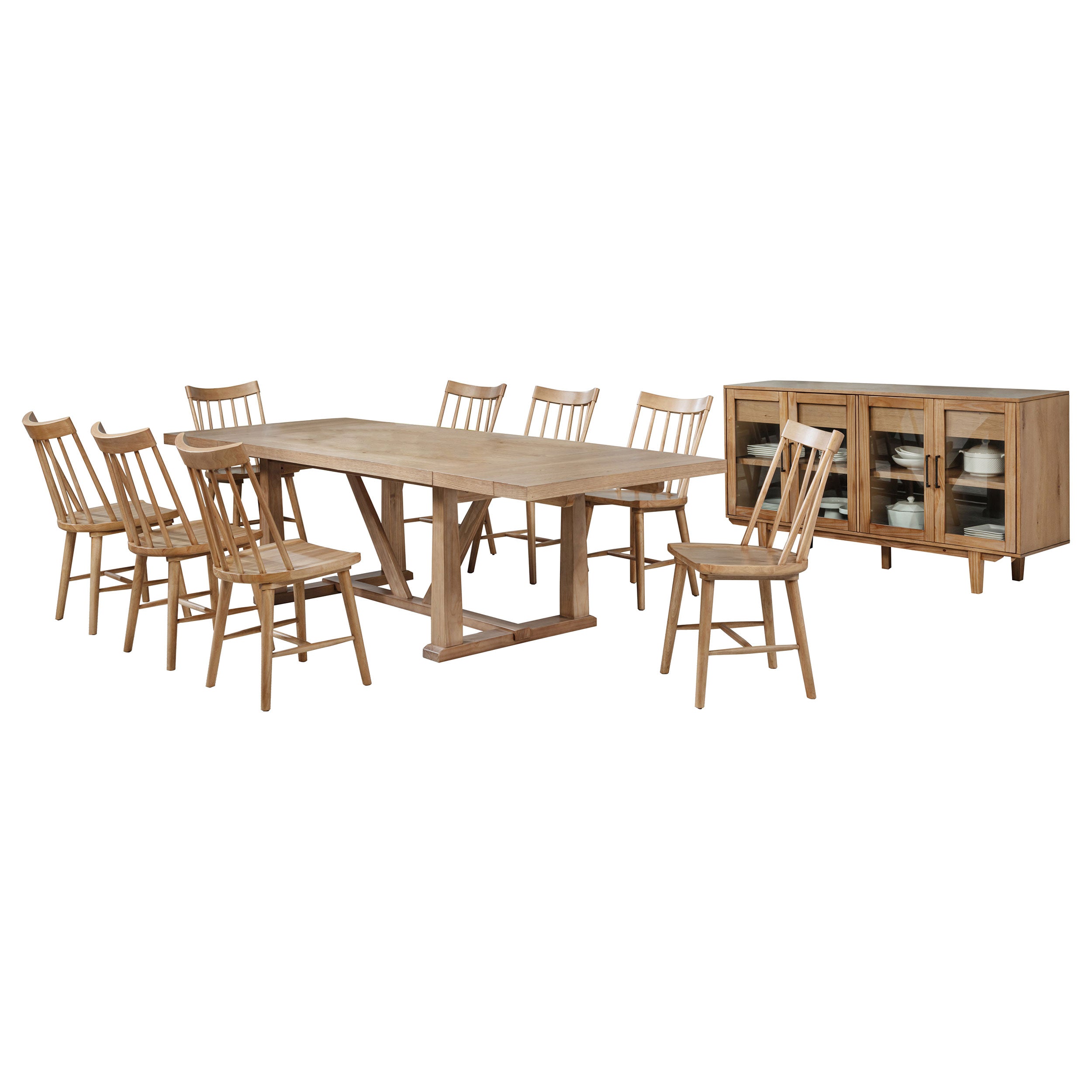 Middleton Extension Leaf Dining Set - Natural / Black