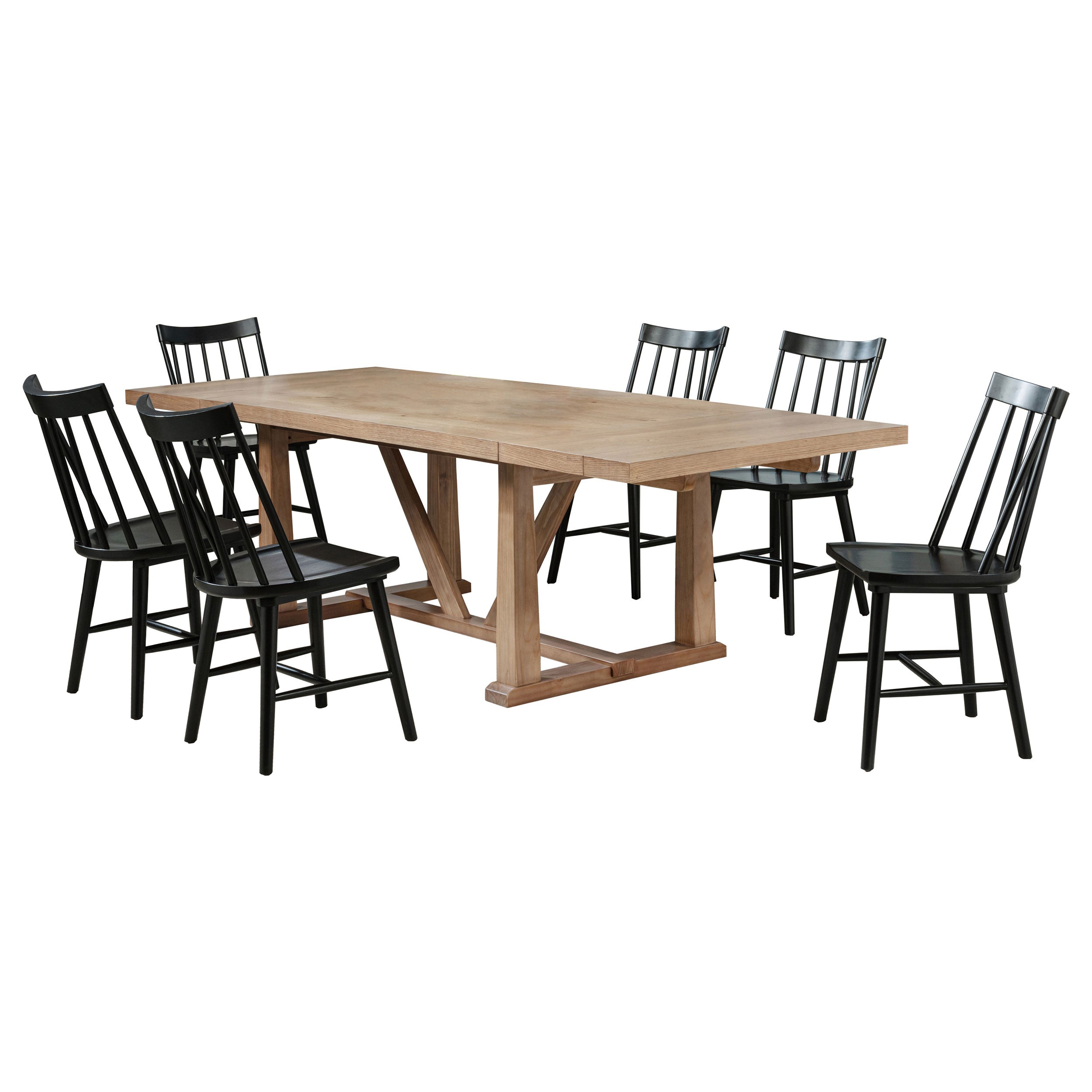 Middleton Extension Leaf Dining Set - Natural / Black