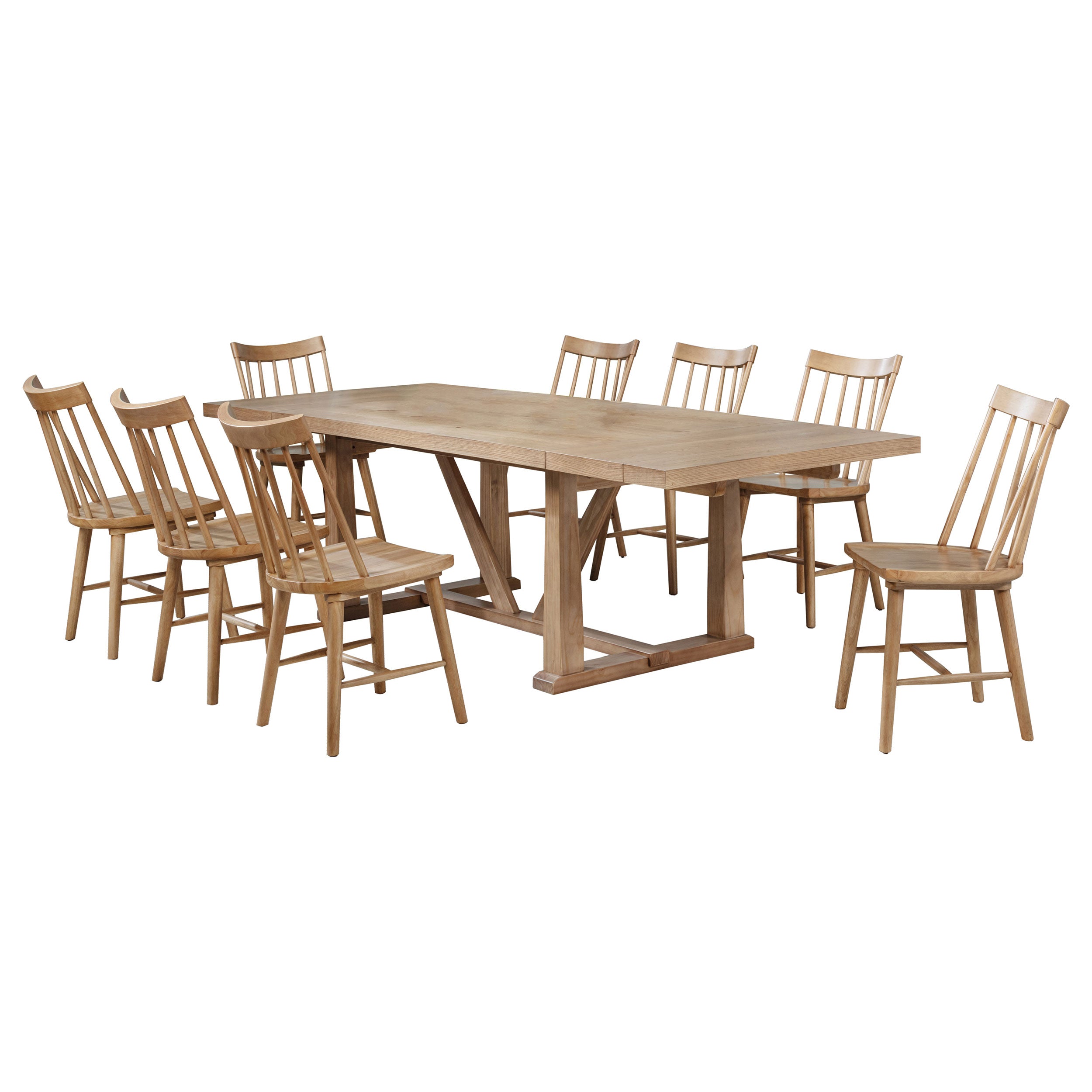 Middleton Extension Leaf Dining Set - Natural / Black