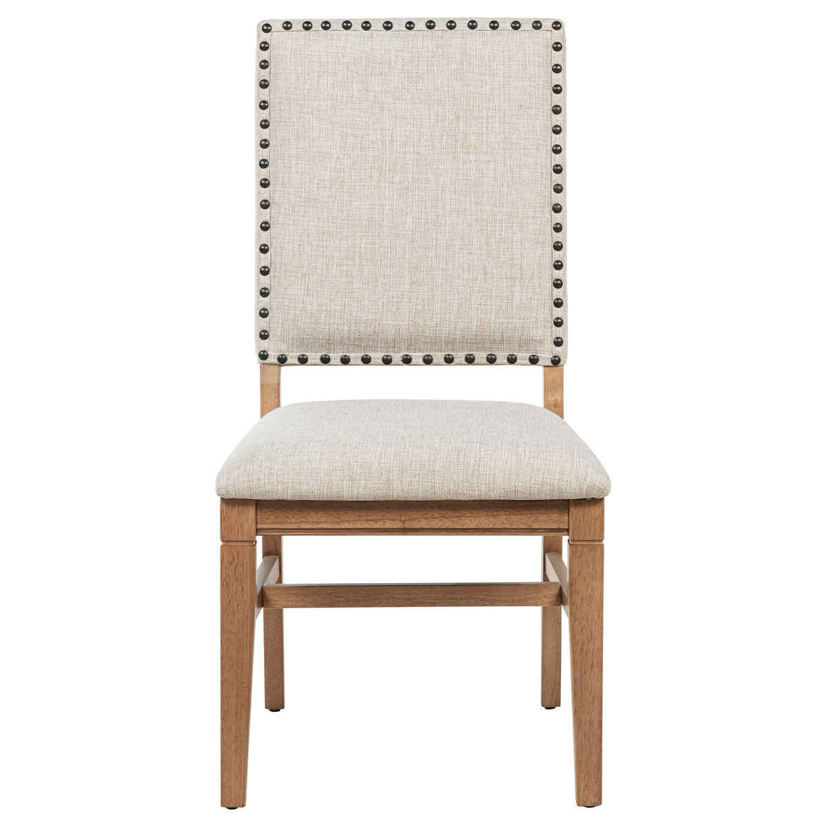 Middleton Upholstered Dining Side Chairs with Nailhead Trim (Set of 2) Beige and Natural